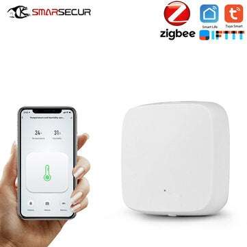 Smarsecur Tuya Zigbee Temperature and Humidity Sensor Wireless Smart Home EWelink Temperature and Hu