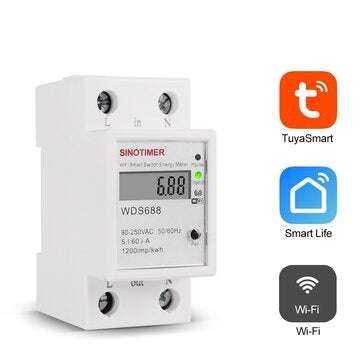 SINOTIMER WDS688 5-60A 230V Smart WiFi Single-phase Energy Meter Mobile Phone App Home Multi-functio