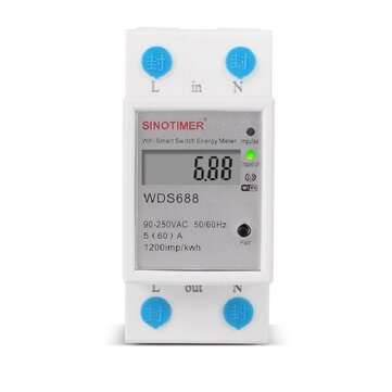 SINOTIMER WDS688 5-60A 230V Smart WiFi Single-phase Energy Meter Mobile Phone App Home Multi-functio
