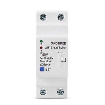 SINOTIMER TM607 Tuya 80A 85-300V Smart WiFi Timer Mobile Phone APP Home Remote Control Timer Countdo