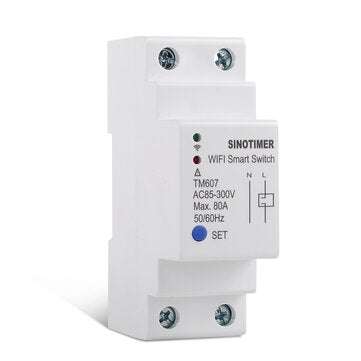 SINOTIMER TM607 Tuya 80A 85-300V Smart WiFi Timer Mobile Phone APP Home Remote Control Timer Countdo