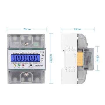 SINOTIMER DDS024T Din Rail 380V 80A 3 Phase 4 Wire Electronic Watt Power Energy Meter Wattmeter kWh