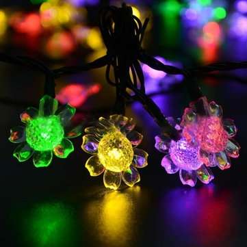 SSL-8 Gardening 7M 50LED Solar Panel String Light Sunflower Holiday Christmas ... (COLOR.: COLORFUL)