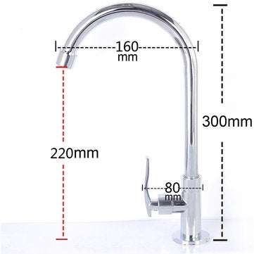 Simple Chrome Kitchen Faucet Basin Sink Tap Single Lever Only For Cold Water