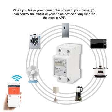 Single Phase Din Rail Wifi Smart Energy Meter Power Consumption Kwh Meter Wattmeter Support Smartlif