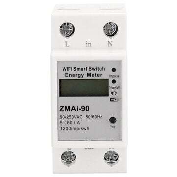 Single Phase Din Rail Wifi Smart Energy Meter Power Consumption Kwh Meter Wattmeter Support Smartlif
