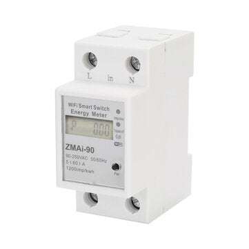 Single Phase Din Rail Wifi Smart Energy Meter Power Consumption Kwh Meter Wattmeter Support Smartlif