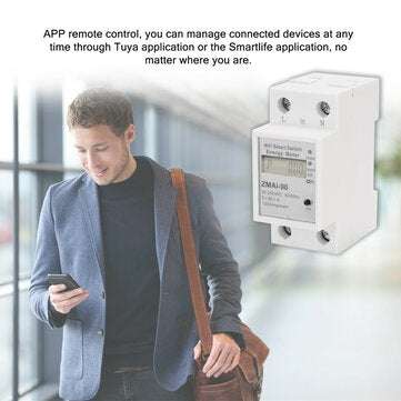 Single Phase Din Rail Wifi Smart Energy Meter Power Consumption Kwh Meter Wattmeter Support Smartlif
