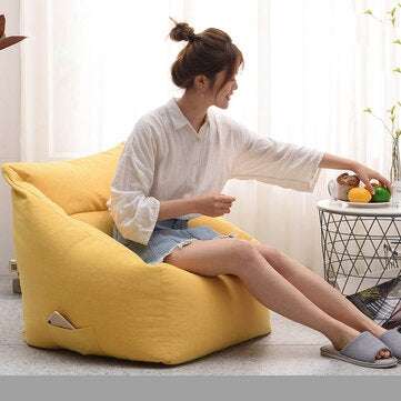 Square Couch Bean Bag Lazy Sofa for Leisure Sitting Room Household Bedroom Can U... (COLOR1: YELLOW)
