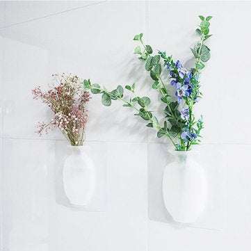Silicone Wall Hanging Vase Bottle Flower Vase for Plant Flower Home Living Room Window Decoration