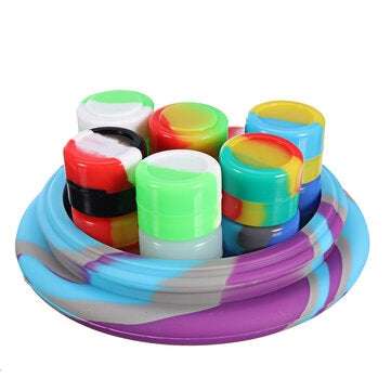Silicone Container Wax 1 * 500ml Oil Drum + 50ml  * 2 Silicone Swab Container