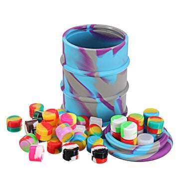 Silicone Container Wax 1 * 500ml Oil Drum + 50ml  * 2 Silicone Swab Container