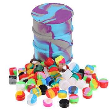 Silicone Container Wax 1 * 500ml Oil Drum + 50ml  * 2 Silicone Swab Container