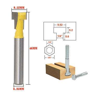 T Slot Woodworking Milling Cutter Keyhole Cutter Screw Hole Milling Cutter T-knife Woo... (SIZE: 1#)