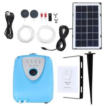 Solar Powered Panel Air Oxygenator Pond Fish Air Pump Aerator Fish Tank Pond (COLOR.: BLUE)