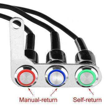 Motorcycle Switch Handlebar ON-OFF Push 3 Buttons Waterproof For Headlight Horn Horn T... (TYPE: #4)