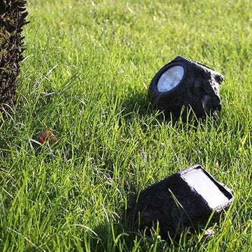 Solar Powered LED Rock Light Waterproof Stone Spot Lamp Garden Spotlight Outdoor Lighting