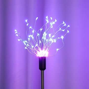 Solar Powered 8 Modes 90LED Colorful Sliver Wire Starburst Firework String Light for Christmas Garde