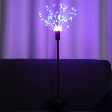 Solar Powered 8 Modes 90LED Colorful Sliver Wire Starburst Firework String Light for Christmas Garde