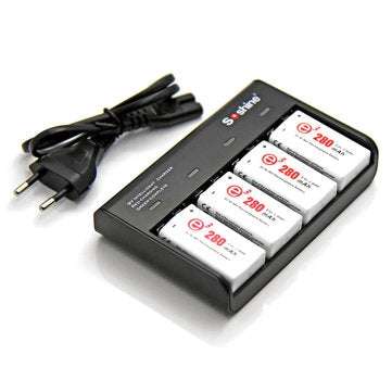 Soshine V4 Smart LCD Display 4 Slot Lithium-ion LiFePO4 9V Rechargeable Battery Cha... (ADAPTOR: US)