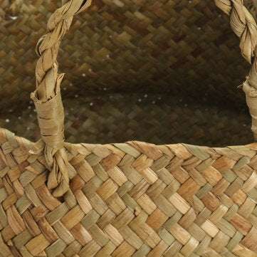 Seagrass Belly Basket 27x24 Handmade Storage Plant Pot Foldable Nursery Laundry Bag For Home Room Of