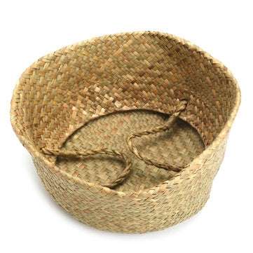 Seagrass Belly Basket 27x24 Handmade Storage Plant Pot Foldable Nursery Laundry Bag For Home Room Of