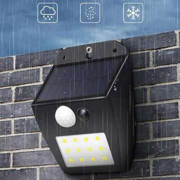 Solar Powered 12 LED PIR Motion Sensor Wall Light Ourdoor Waterproof Garden Courtyard Security Lamp