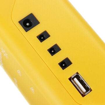 Solar Panel Power Lighting System + 2 LED Light Bulbs USB Charger Support FM Bluetooth SD Card