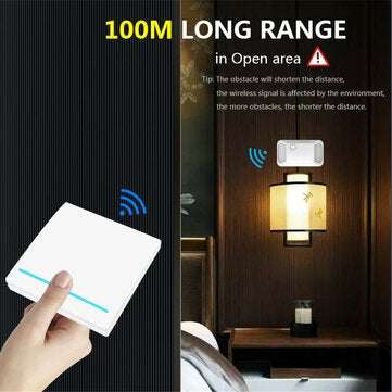 SMATRUL White 1Gang Wireless smart Switch 433Mhz 100M RF Remote Controller