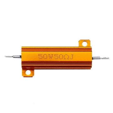 RX24 50W 50R 50RJ Metal Aluminum Case High Power Resistor Golden Metal Shell Case Heatsink Resistanc