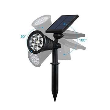 Solar Lights Outdoor 7 LED Solar Outdoor Color Changing Wall Light 180 Adjustable Garden Light