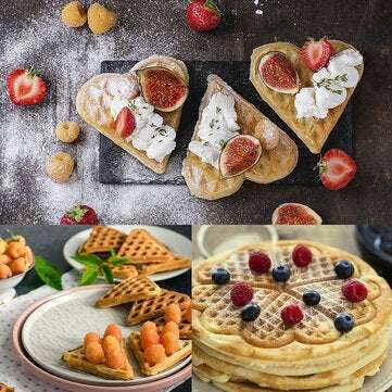 SOKANY Electric Waffle Maker 1200W Sandwich Cake Machine Baking Pan Non-stick for Kitchen
