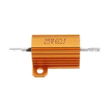RX24 25W 6R 6RJ Metal Aluminum Case High Power Resistor Golden Metal Shell Case Heatsink Resistance