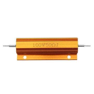 RX24 100W 50R 50RJ Metal Aluminum Case High Power Resistor Golden Metal Shell Case Heatsink Resistan