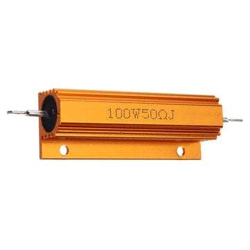 RX24 100W 50R 50RJ Metal Aluminum Case High Power Resistor Golden Metal Shell Case Heatsink Resistan