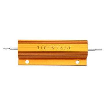 RX24 100W 5R 5RJ Metal Aluminum Case High Power Resistor Golden Metal Shell Case Heatsink Resistance