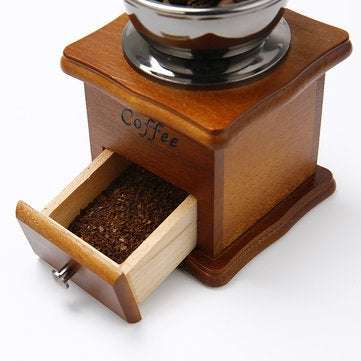 Retro Wooden Coffee Bean Hand Grinder Family Mini Flour Mill