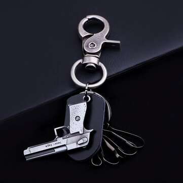 Trendy Keychain Black Alloy Keychain Soft Leather Keychain For Men (NO.: 01)