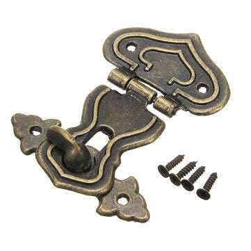 Retro Vintage Decorative Latch Hasp Pad Chest Lock for Wooden Jewelry Box