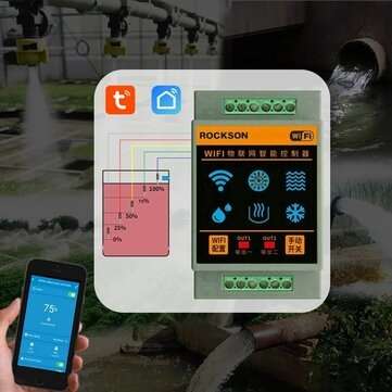 ROCKSON Tuya Smart Home Water Level Sensor WIFI Controller Leakage Flood Alarm Swimming Vape Tank Fl