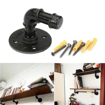 Retro Industrial Iron Pipe Wall Hang Wall Shelf Support Towel Hanging Hanger