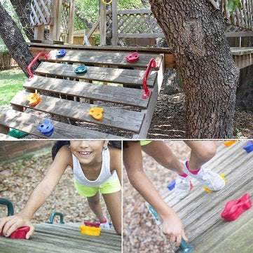 Rock Climbing Holds Hand Feet Wall Climb Textured Stones Plastic Tool Kids Toys Indoor Outdoor
