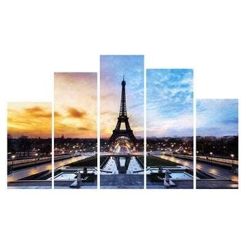Paris Eiffel Tower Paintings Art 5 Pcs Print Picture Home Room Decor No Framed