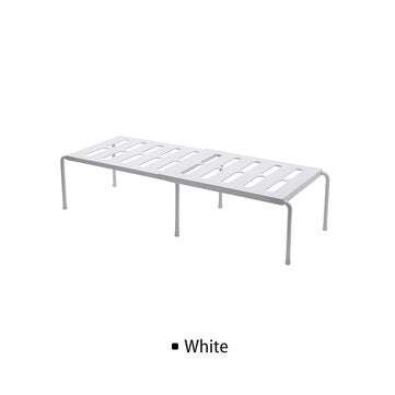 Single Layer Expandable Kitchen Storage Rack Adjustable Kitchen Countertop Organi... (COLOR.: WHITE)