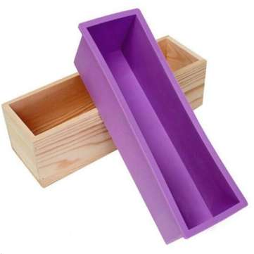 Silicone Soap Mold Rectangular Wooden Box with Flexible Liner for DIY Handmade Loaf Mould Soap Mold