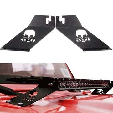 Pair 20inch-22inch LED Work Light Frame Hood Mounting Brackets For Jeep Wrangler 07-16