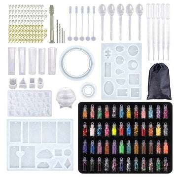 Silicone Casting Resin Molds Set For Resin Jewelry DIY Resin Pendant Bracelet Silicone Casting Mould