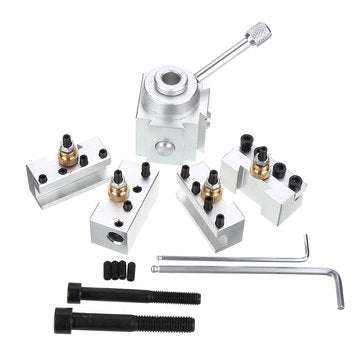 Machifit Upgraded Silver Quick Change Post Holder Set Boring Bar Turning Tool Holder For CNC Mini La
