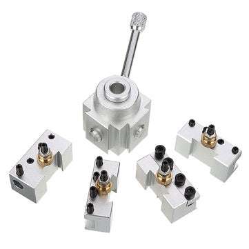 Machifit Upgraded Silver Quick Change Post Holder Set Boring Bar Turning Tool Holder For CNC Mini La