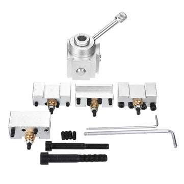 Machifit Upgraded Silver Quick Change Post Holder Set Boring Bar Turning Tool Holder For CNC Mini La